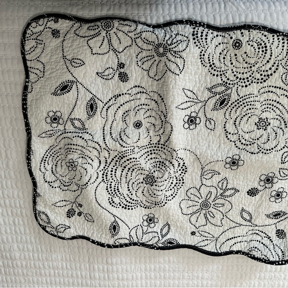 Black and White Floral Shams